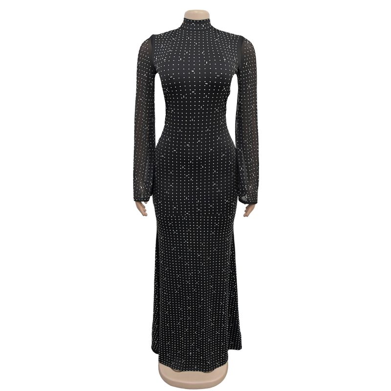 High-End Evening Gown with Rhinestone Details - Image 3