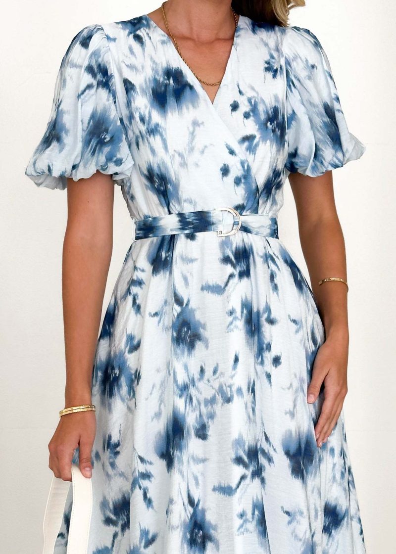 Spring Autumn Short Sleeve Solid Floral Dress - Image 4