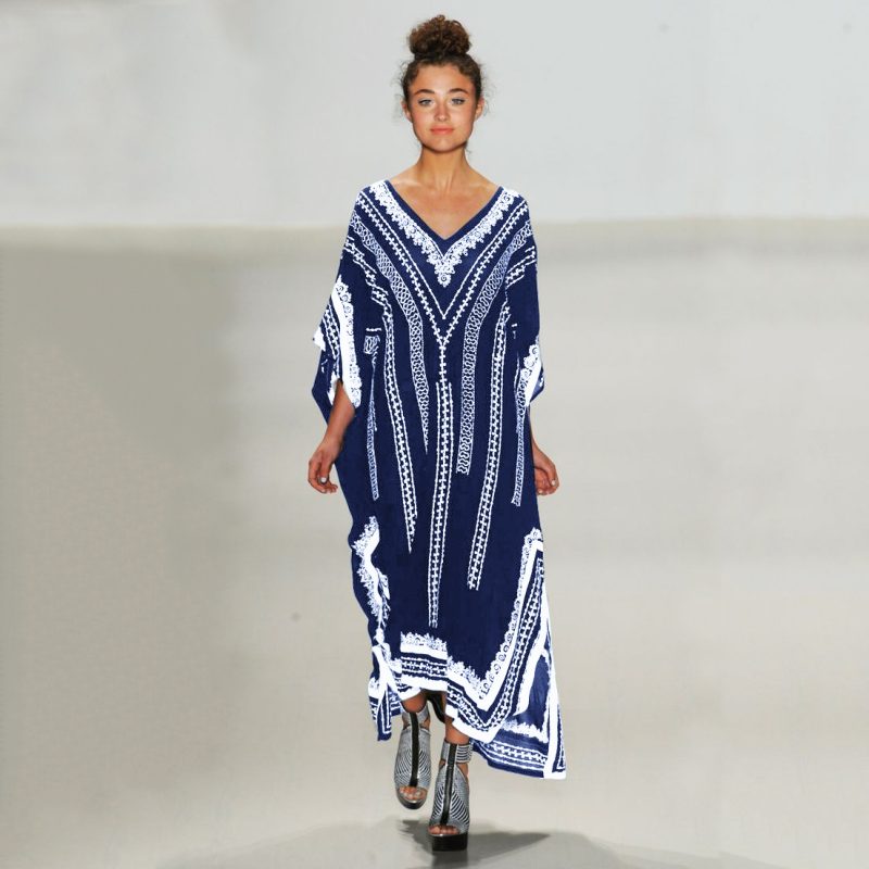 Plus Size Black Quick-Dry Beach Robe Dress - Image 2