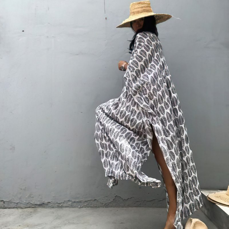 Vacation Robe Cover-Up with V-Neck Design - Image 2