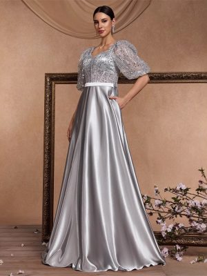 Women’s Sequin U-Neck Corset Cocktail Dress