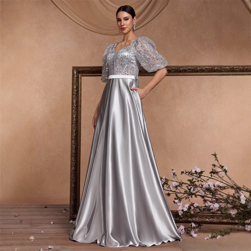 Women’s Sequin U-Neck Corset Cocktail Dress