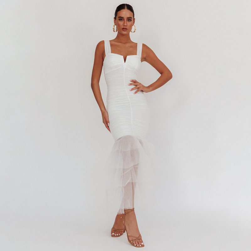 Patchwork Strap Sheath Dress for Summer - Image 4