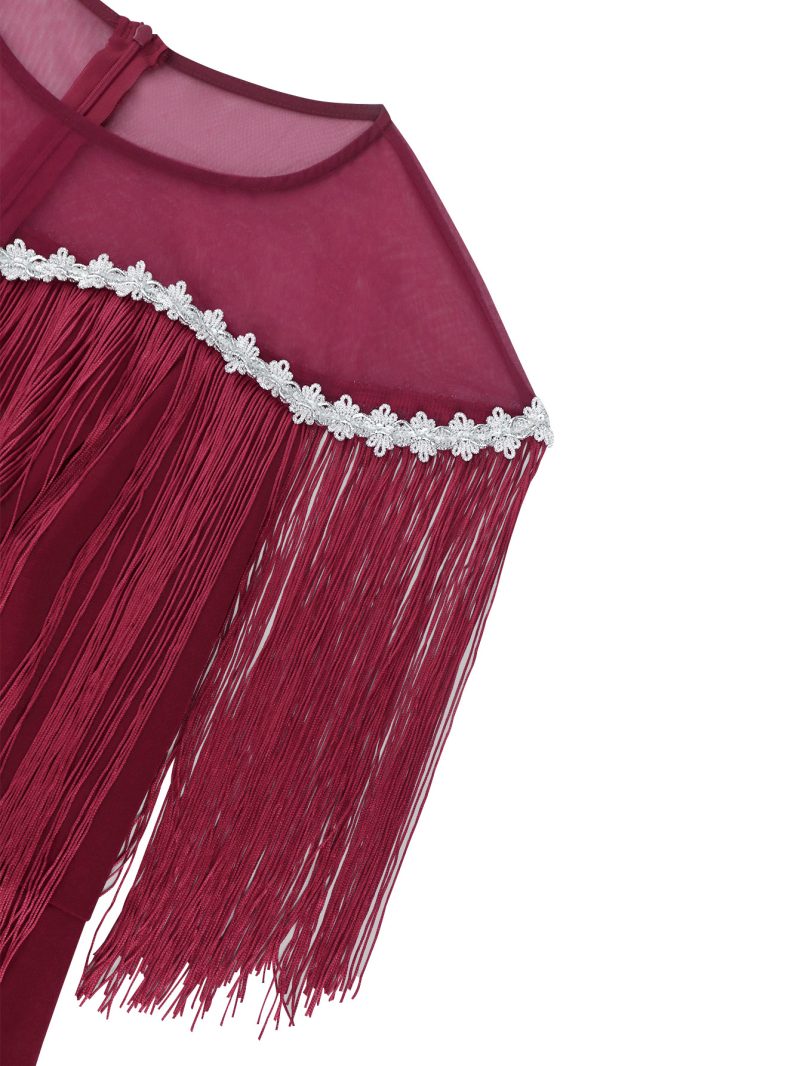 Women’s Elegant Mesh See-Through Tassel Dress - Image 3