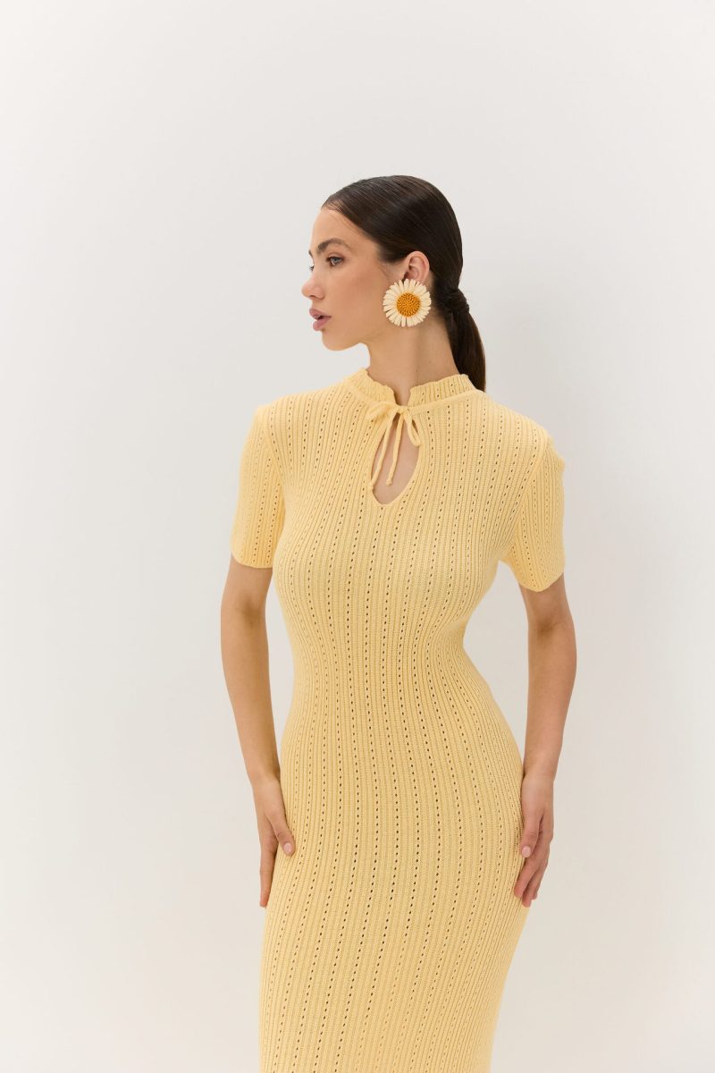 Women’s Summer Candy Color Slim Knit Dress - Image 2