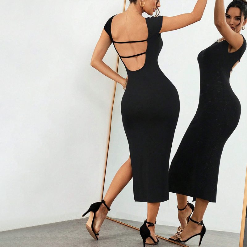 Women’s Backless Party Slim Sheath Dress - Image 3