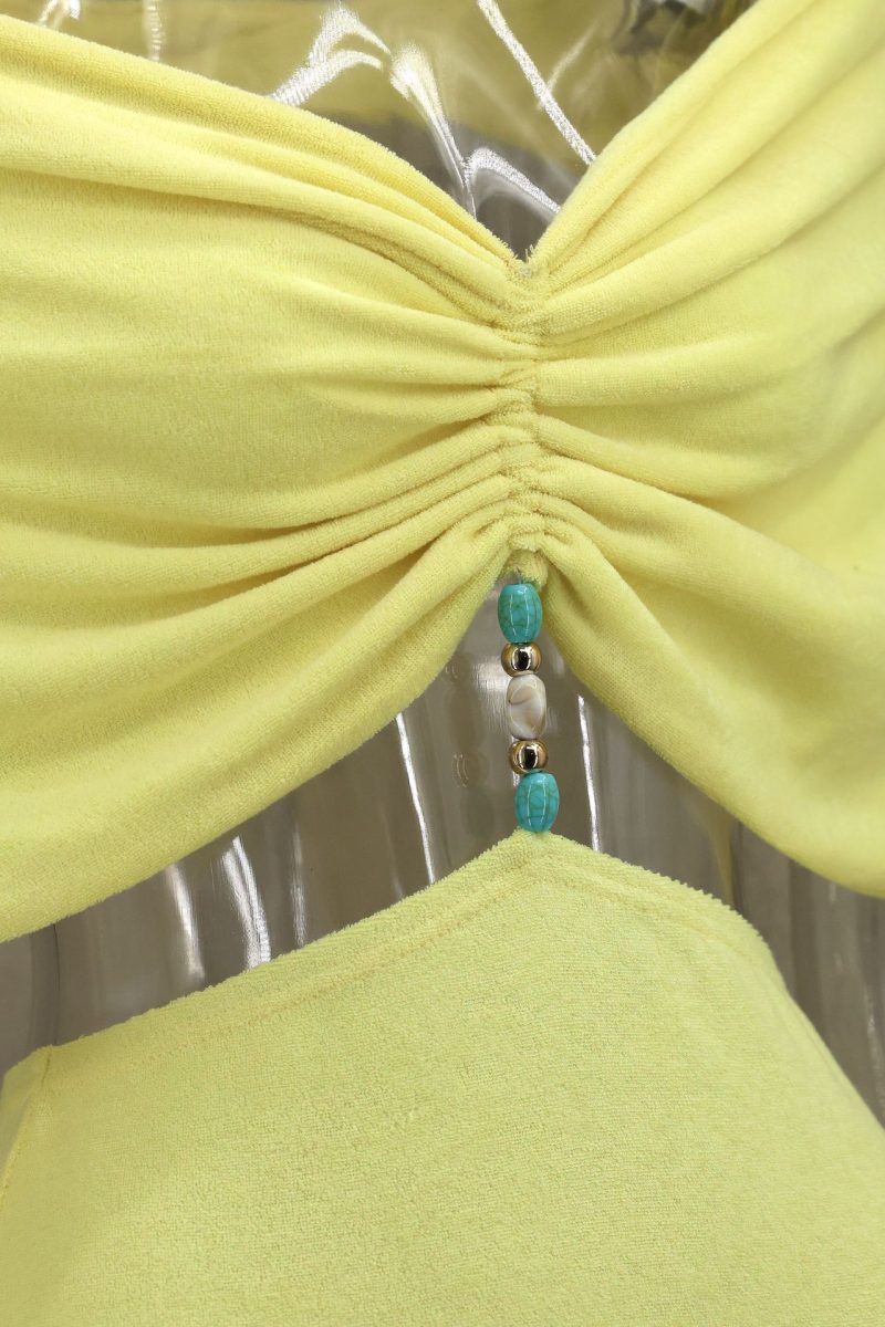 Women’s Spring Summer Pleated Beaded Sheath Dress - Image 4