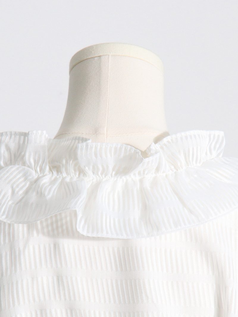 French Retro V-Neck Belted Wide Hem Dress - Image 4