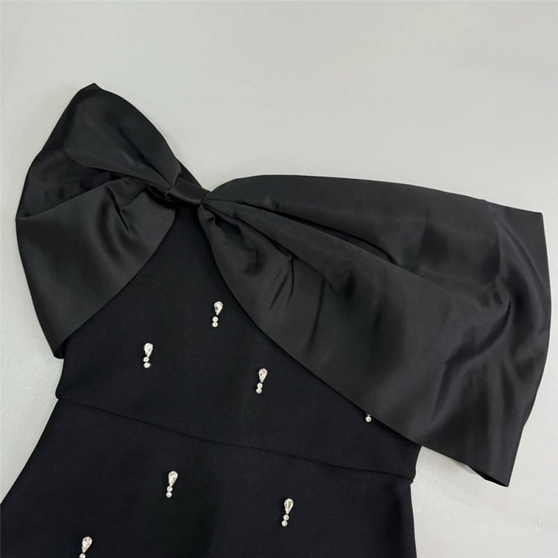 Women’s Off Shoulder Bandage Party Dinner Dress - Image 4