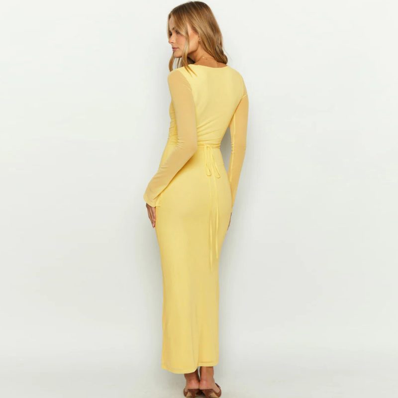 Women’s Autumn Winter Hollow Out Mesh Dress - Image 2