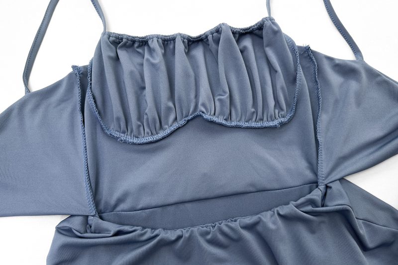 Backless Suspender Layered Pleated Lace-Up Dress - Image 4