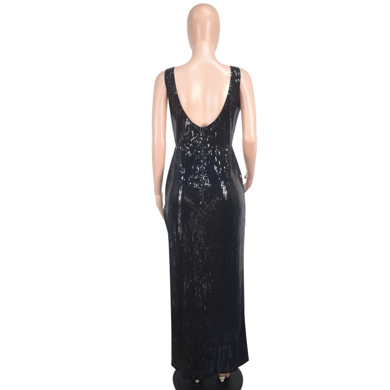 Glamorous Sexy Strap Backless Sequin Party Dress - Image 4