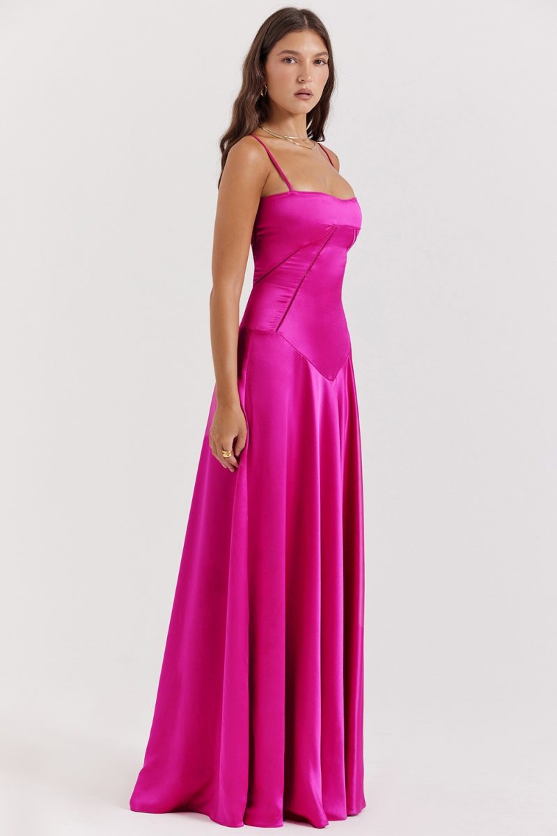 Women Sling Slim Fit Backless Maxi Dress - Image 3