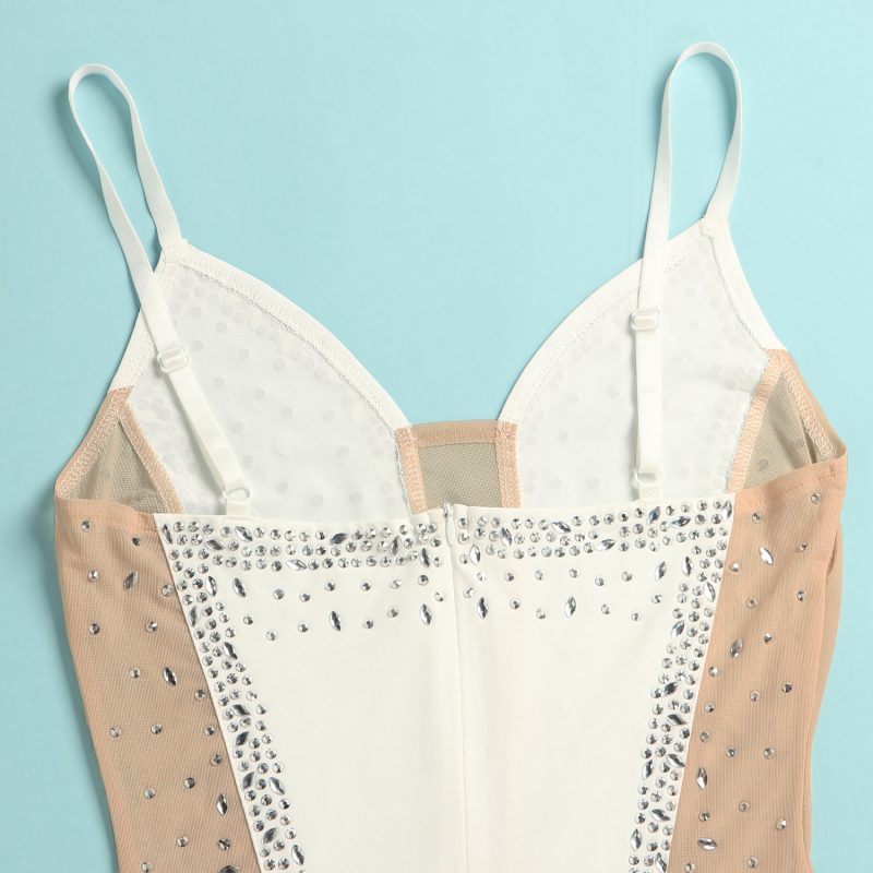 Glamorous Rhinestone Strap See-Through Mini Party Dress - Image 4