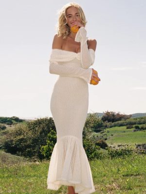 Off-Shoulder Fishtail Fall Tube Top Dress