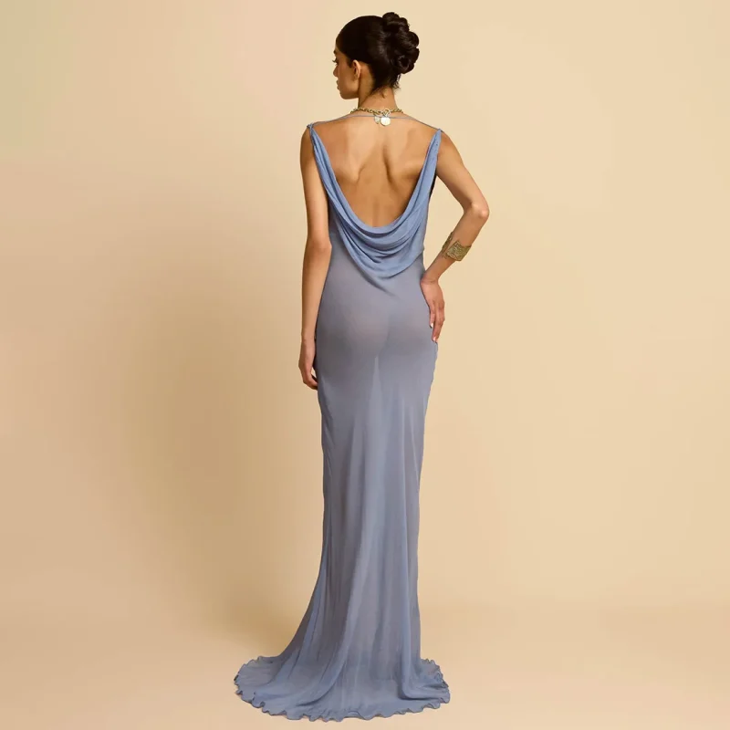 Sexy Sheer Mesh Maxi Dress - Image 5