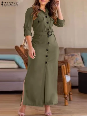 Women’s Autumn Maxi Shirtdress