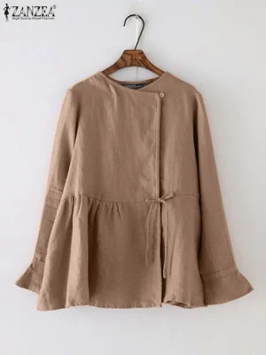 Women’s Open-Front Lace-Up Blouse