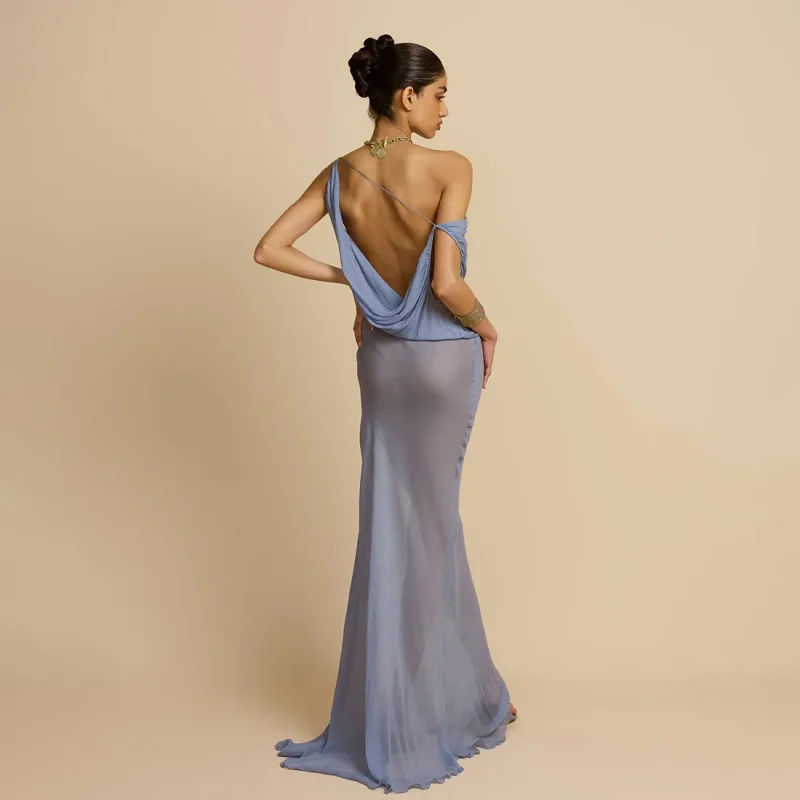 Sexy Sheer Mesh Maxi Dress - Image 4