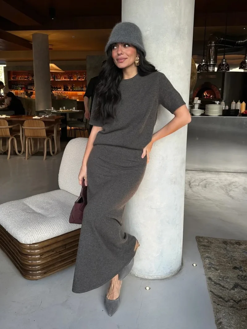 Elegant Chic Knitted Two-Piece Set - Image 4