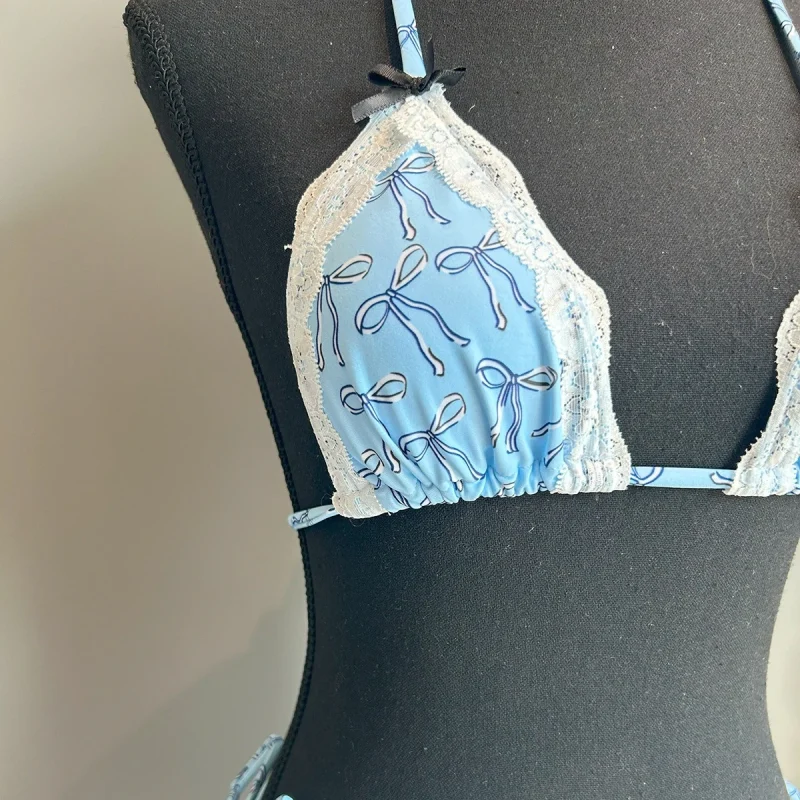 Lace Patchwork Bikini Set with Skirt - Image 5