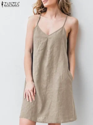 Summer Backless V-neck Sundress