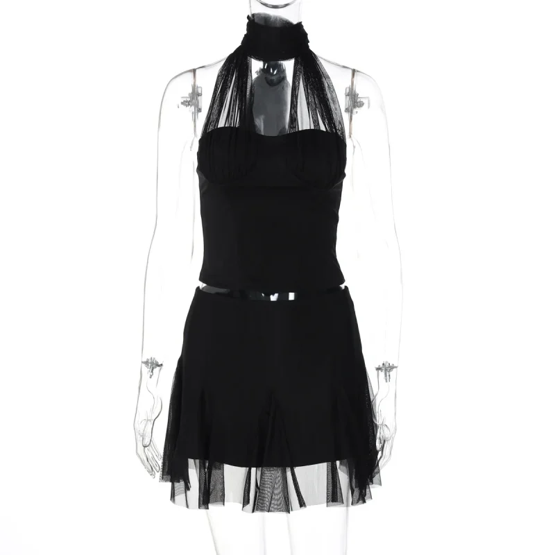 Mesh Patchwork Skirt Set - Image 6