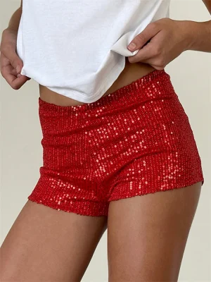 Women’s Sequin Low Rise Shorts Summer