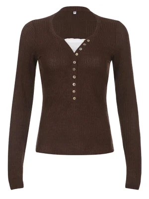 Fairy Grunge Knit Top Lace Patchwork Slim Fit Sweater