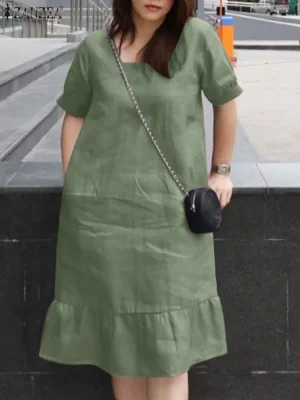 Summer Puff Sleeve A-line Dress