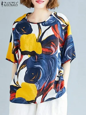 Women’s Summer Vintage Floral Blouse