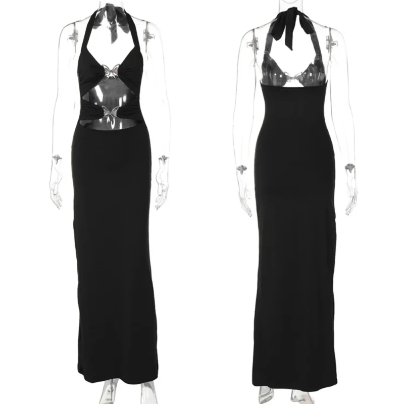 Sexy Hollow Out Halter Maxi Dress - Image 6