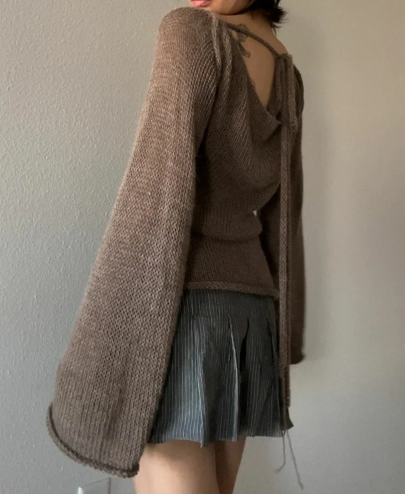 Women’s Tie-Back Knit Sweater - Image 4