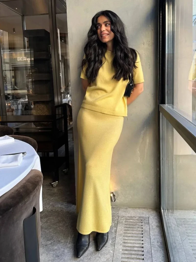Elegant Chic Knitted Two-Piece Set - Image 2