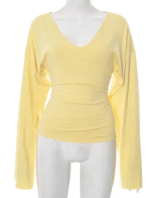 Sexy V-Neck Flare Long Sleeve Top
