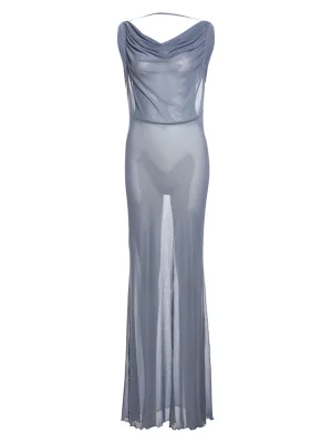 Sexy Sheer Mesh Maxi Dress