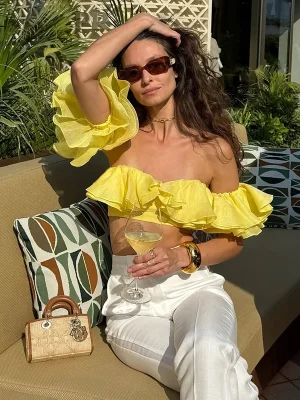 Sexy Halter Ruffle Crop Top