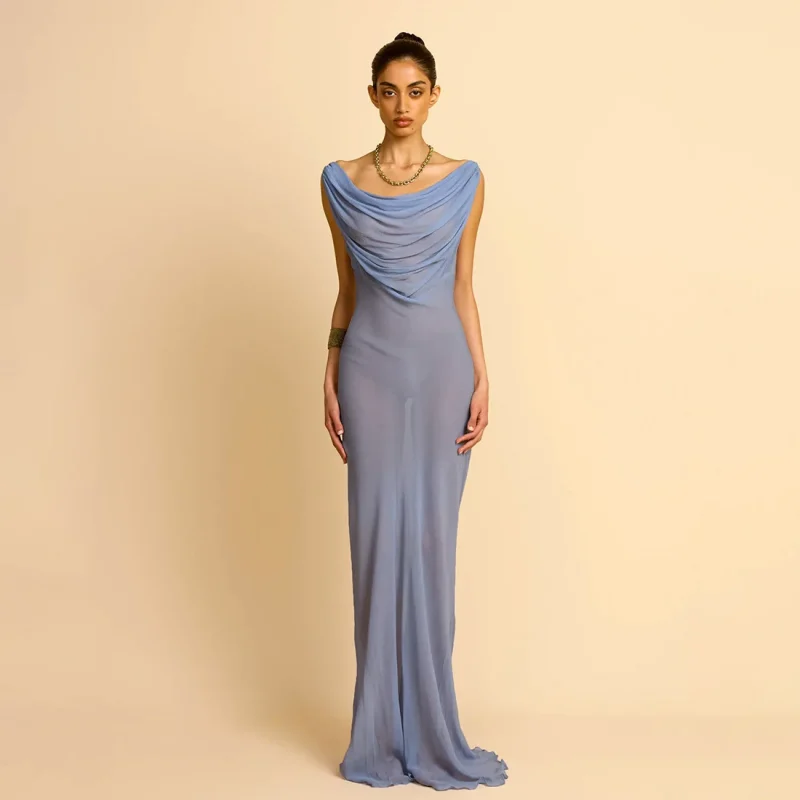 Sexy Sheer Mesh Maxi Dress - Image 3