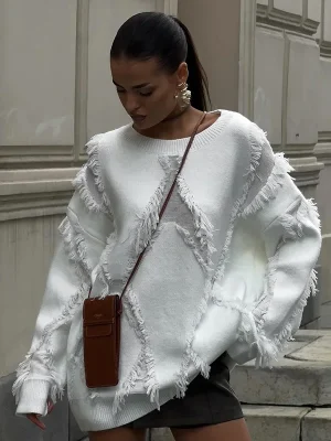 Retro Tassel Oversized Sweater