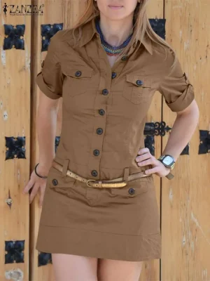 Summer Cargo Mini Dress Women