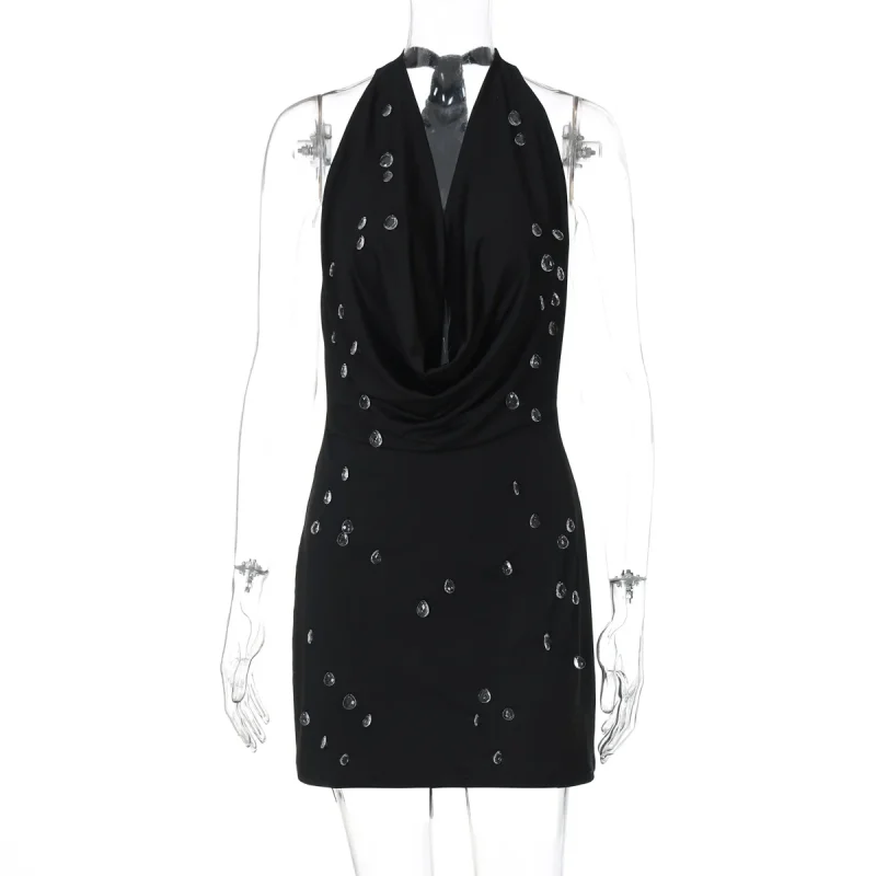 Sexy Halter V-Neck Mini Dress
