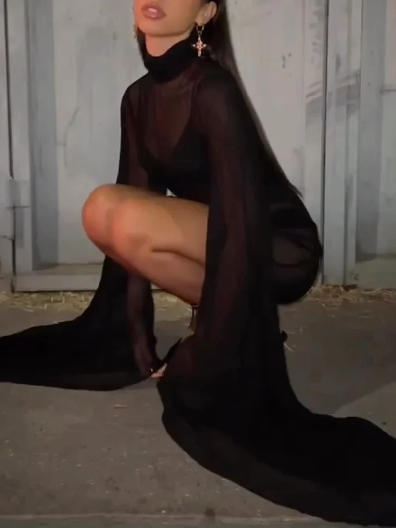 Summer Mini Beach Dress for Women See-Through Cover-Up Style - Image 4
