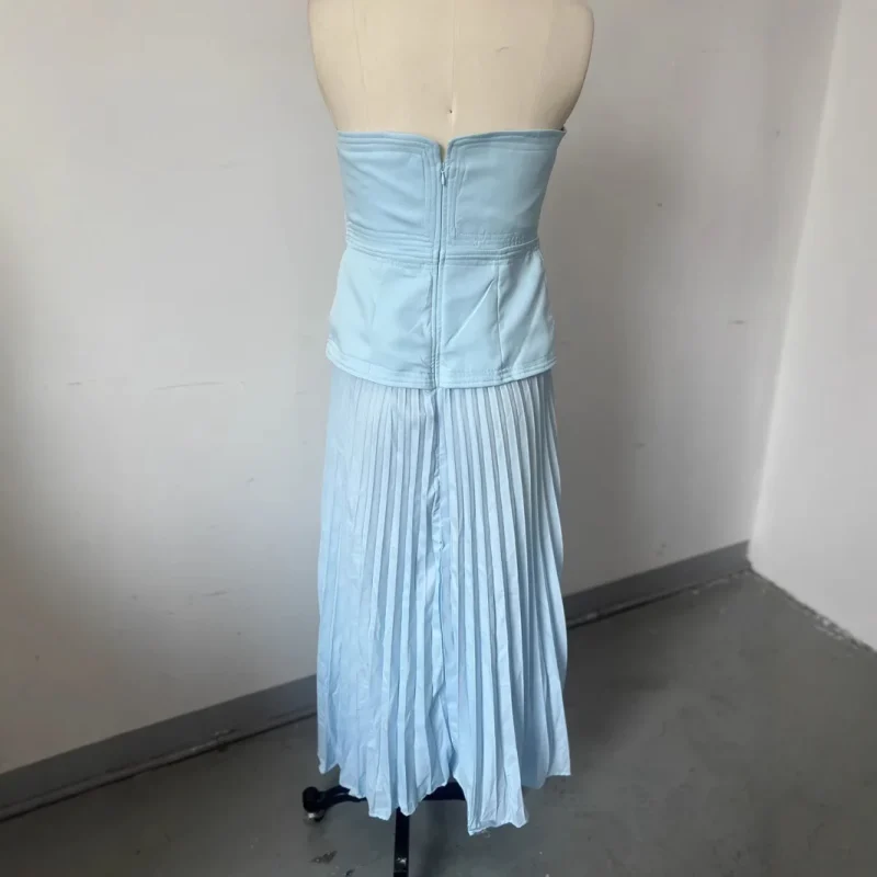 Summer Blue Strapless Maxi Dress - Image 4