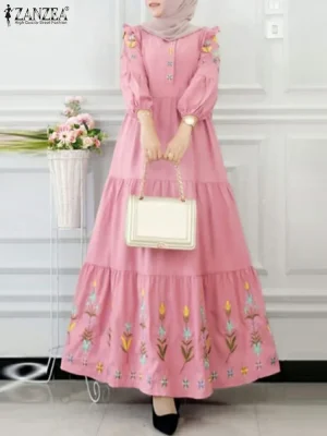 Women’s Muslim Floral Maxi Dress