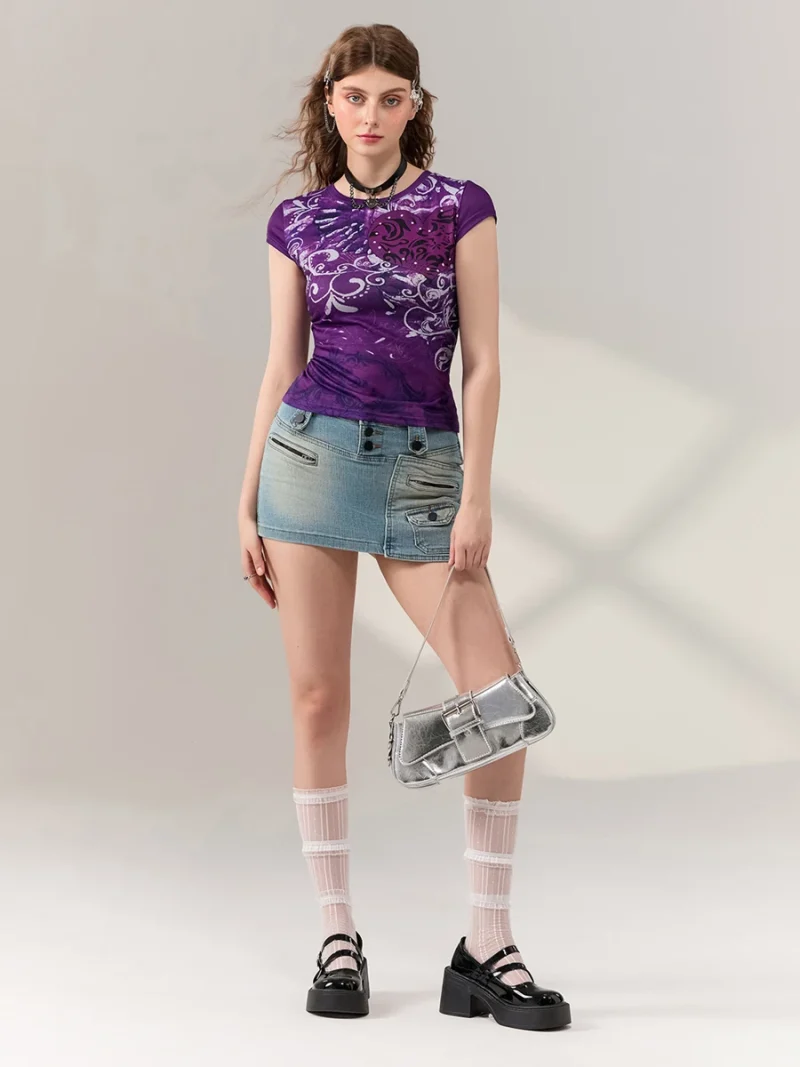 Women’s Slim Fit Graphic Tee Summer Short Sleeve - Image 6