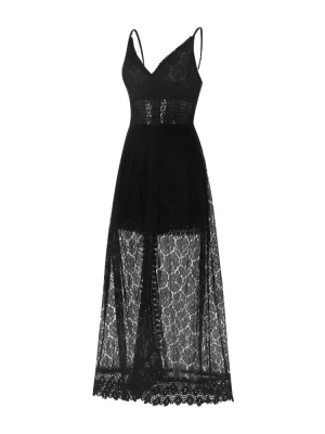 Summer 2025 Lace Playsuit Midi Dress