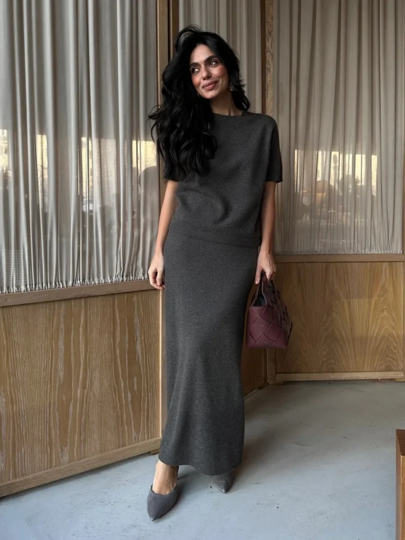 Elegant Chic Knitted Two-Piece Set - Image 5