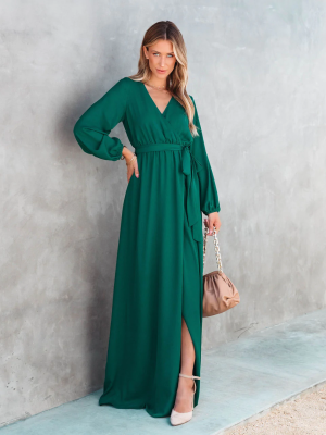 Flowy V-Neck Long Sleeve Women’s Summer Dress