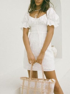 Elegant Autumn Winter Women’s Lace Bow Dress