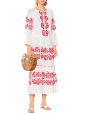 Spring Summer Bohemian White Embroidered Women Dress